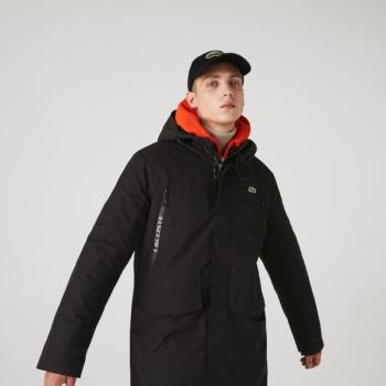 Lacoste Lacoste SPORT Hooded Quilted Parka - Parka Pánské Černé | CZ-1yWtYr